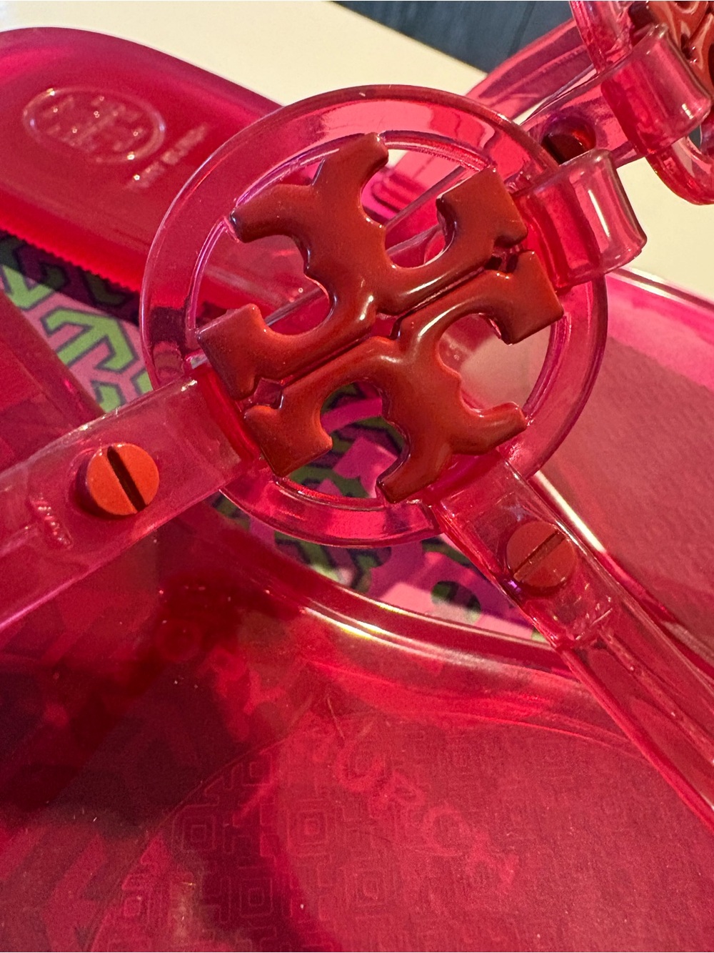 Tory Burch Red Orange Mini Miller Flat Thong Sandals - Picture 2 of 5